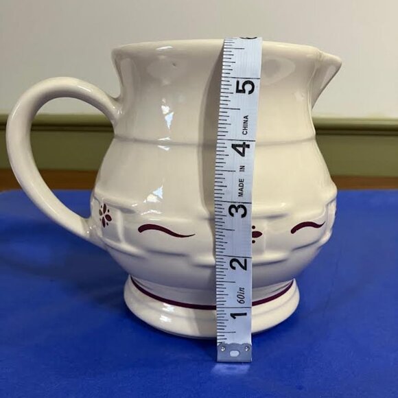 Longaberger Pottery 32 oz. Pitcher Woven Traditions Red - Picture 3 of 13
